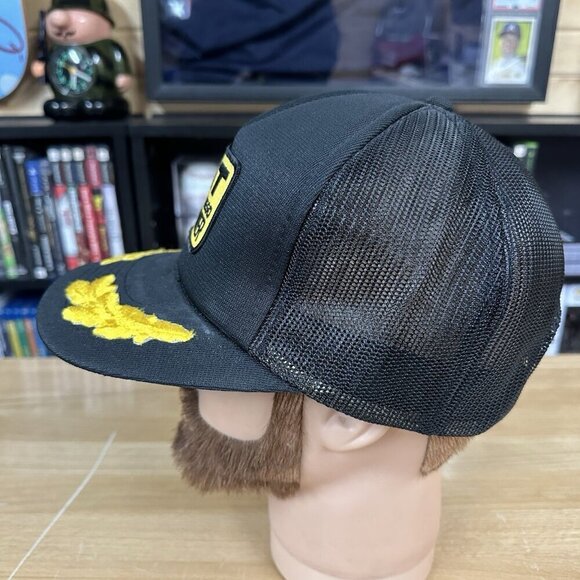 Vtg CAT Diesel Power Patch Hat Black Mesh Snapback Scrambled Eggs REGD - Picture 2 of 5